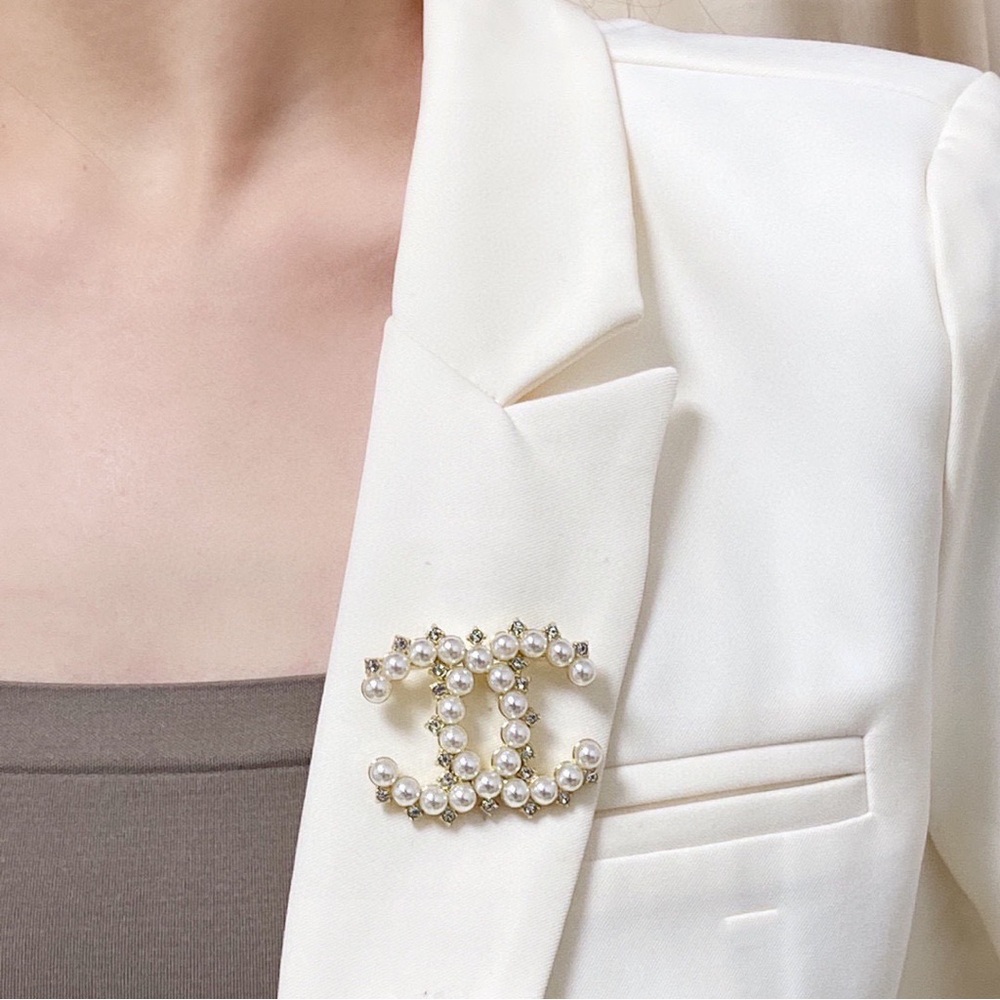 Chanel Double C Pearl Brooch View 2